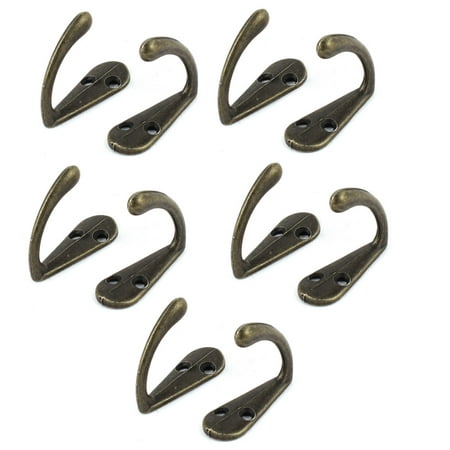 35mm Long Vintage Style Screw Fixing Clothes Hanger Hook Bronze Tone 10 ...
