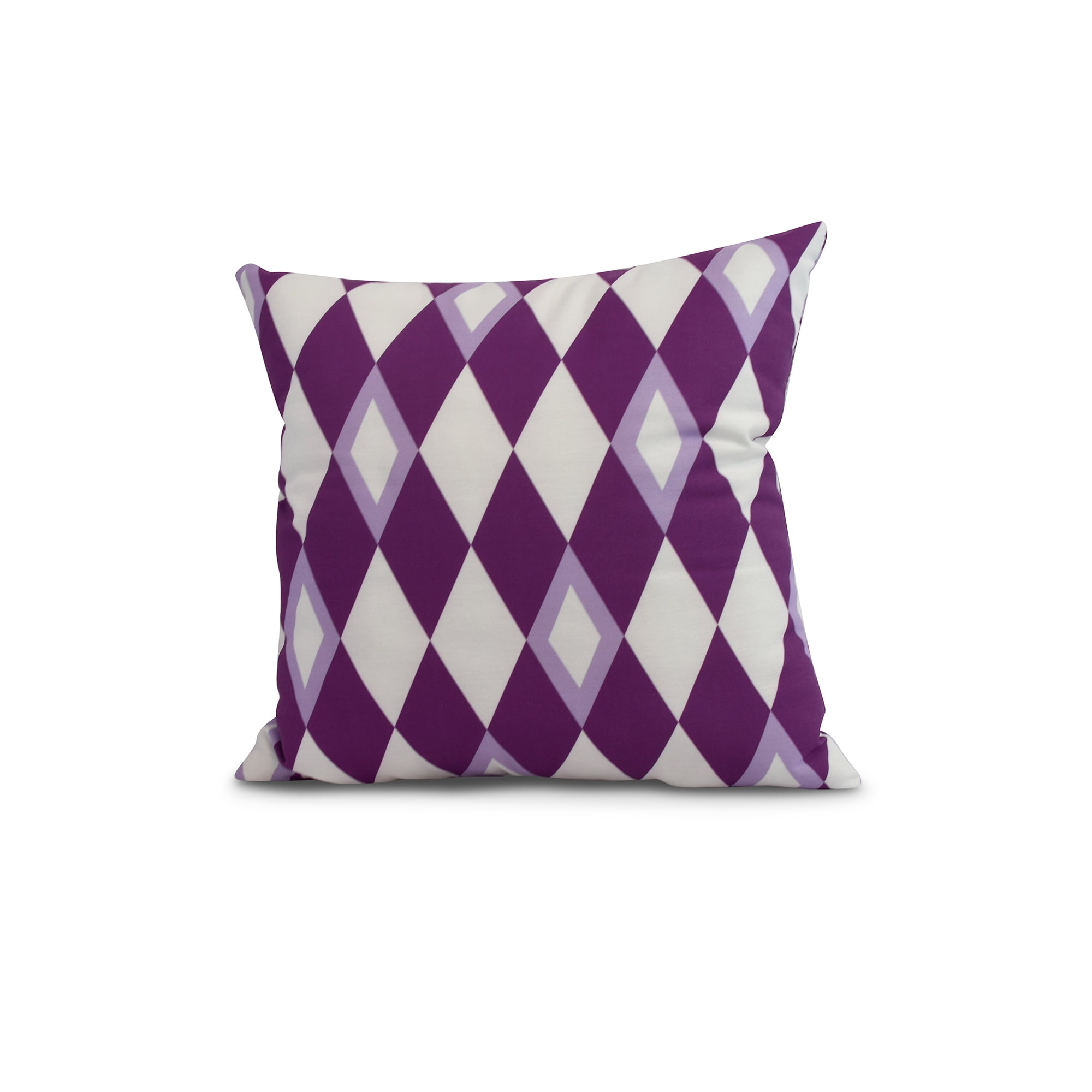 18 x 18 inch, Harlequin Geometric Print Pillow, Purple