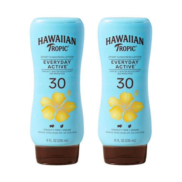 Hawaiian Tropic Everyday Active Sunscreen Lotion, SPF 30, 8oz - Twin Pack