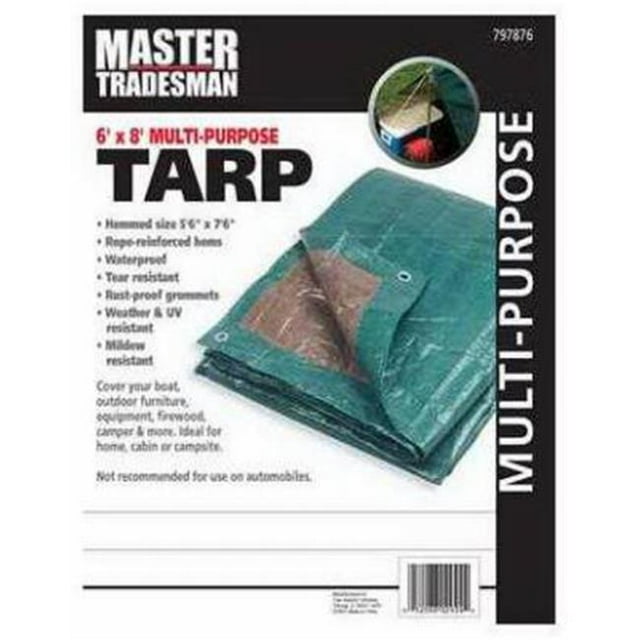 Master Tradesman MT 6 X 8 Vert-Brun 6 X 8 Pi Bâche de Rangement en Polyéthylène - Vert Chasseur et Brun