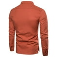 thumbnail image 3 of COSFO Casual Men Shirt Orange Henley Long Sleeve Button Solid Pullover Oversized Tshirts for Men, 3 of 4