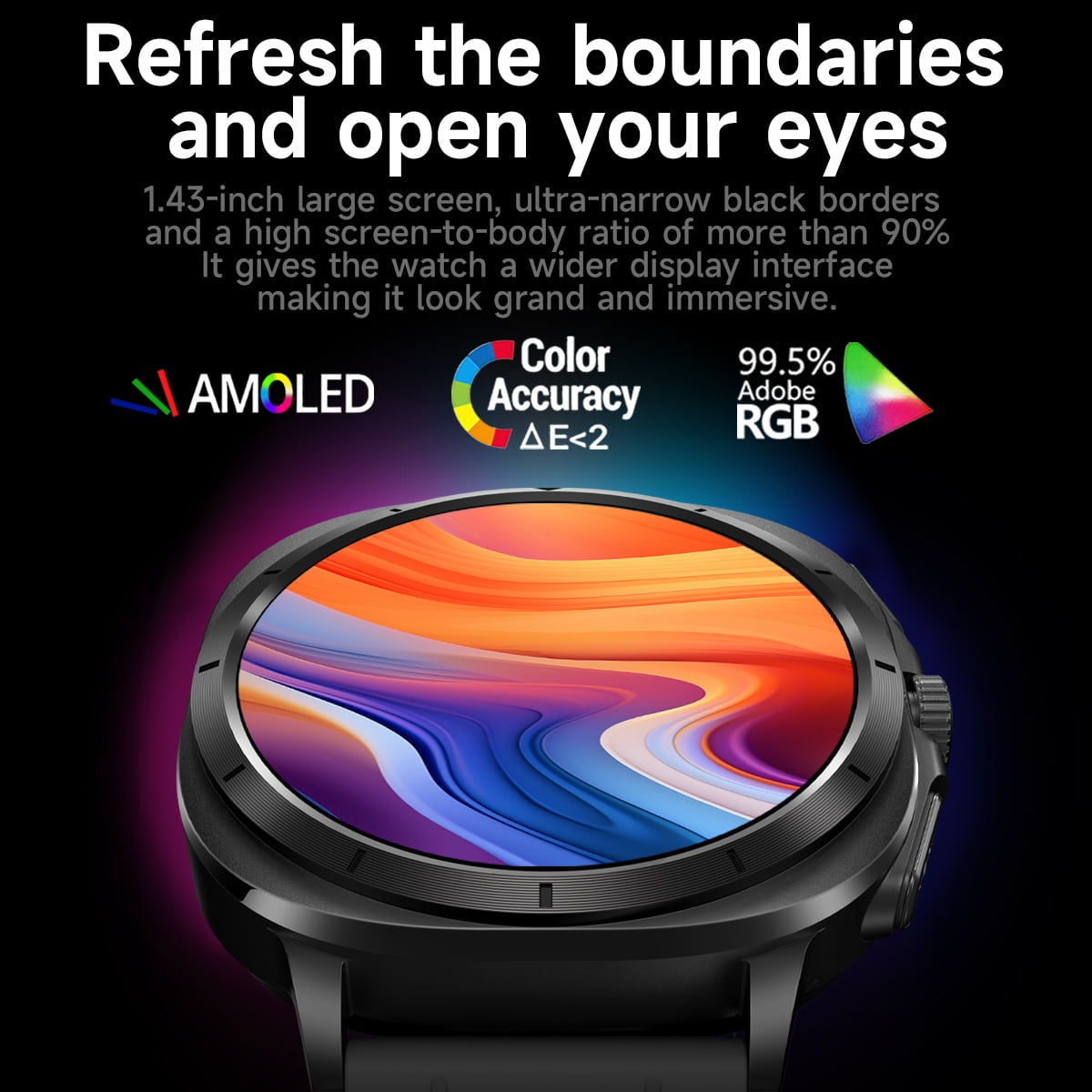 VAYKAL Smart Watch Fitness Tracker for Android and iPhone AMOLED Screen Multiple Sports Modes Pedometer Timer Stopwatch Make/Answer Calls Message Notifications IP68 Waterproof