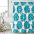 thumbnail image 6 of Polyester Fabric Turquoise Dahlia Shower Curtain, Country Gray Abstract Floral Flowers Waterproof Bathtub Curtain Bathroom Decor Set with Hooks 60 x 72 Inches, 6 of 6