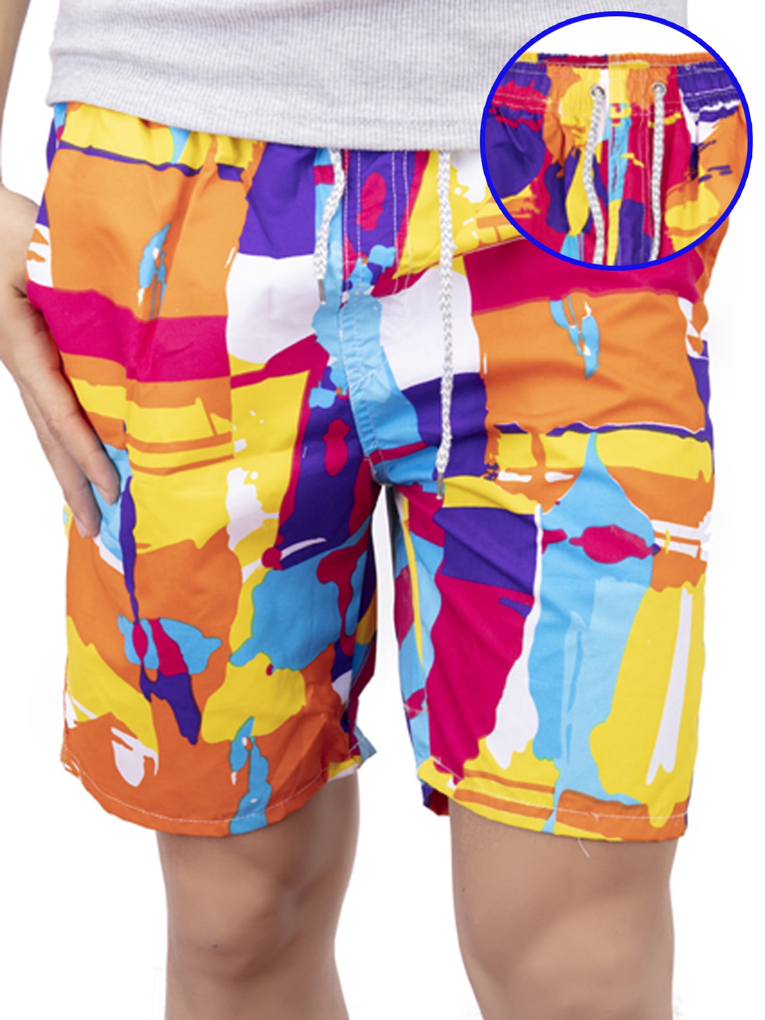 Kid Fat cat Pattern Swim Trunks Running Training Quick Dry Boardshorts