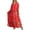 Red, variant on Women Swimsuit Cover Ups Ethnic Short Sleeve V Neck Plus Size Beach Kaftan Dresses