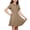 Khaki, variant on XRoczxe Girls Short Sleeve Polo Collar Swing Dress Ruffled Button Front Casual School Uniform Dress with Side Pockets Multiple Solid Colors Khaki