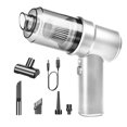 thumbnail image 4 of Aspiradora de mano inalámbrica para coche pequeño, portátil, 120W, 40000R, con accesorios, potencia de succión de 8000PA para teclado y ordenador Blanco, 4 of 8