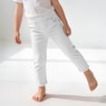 thumbnail image 4 of FAIWAD Girls School Uniform Pants Elastic Waist Dressy Casual Trousers with Pockets Kids Solid Color Pencil Pants, 4 of 9