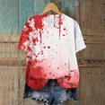 thumbnail image 2 of Towmus Halloween Tshirt Women Print Hand Printed Loose Fit Crew Neck Tops, 2 of 6