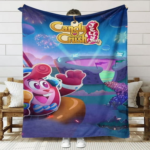 Candy Crush Saga Throw Blanket Gifts for Fans Lover Girls Boys Women Present Hoodie Him Bed 60"x80"