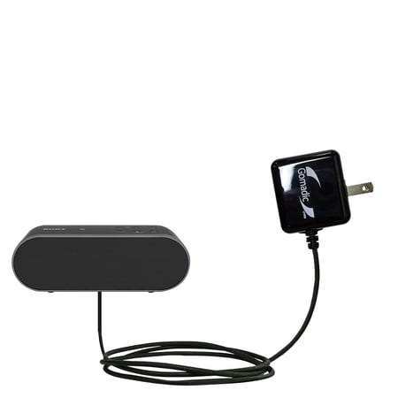 Gomadic Intelligent Compact AC Home Wall Charger suitable for the Sony SRS-X3 / SRS-X2 - High output power with a convenient, foldable plug design - U