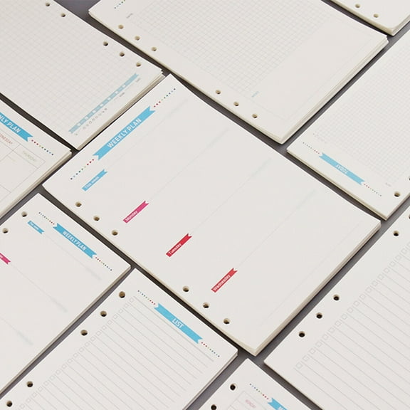 UNOMOR 40PCS per set Filler Paper for Binder Loose Leaf Paper Multi Color