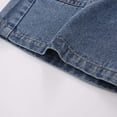 thumbnail image 6 of Girls Denim Shorts High Waisted Elastic Waist Wide Leg | Blue Medium Wash Comfort Stretch Shorts for Kids Girls 7-15 Years,Size 14-15 T, 6 of 9