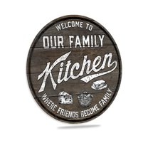 Welcome to Our Family Kitchen Sign Rustic Kitchen Décor Farmhouse Kitchen 14" Round 100142001015