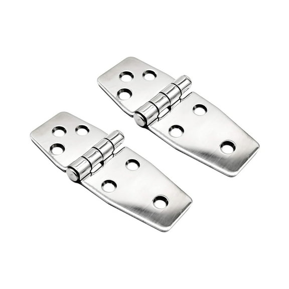 MARINE CITY 6-Hole Short Sided Door Hinges, 304-Grade Stainless Steel, Heavy Duty, Corrosion-Resistant, Strong and Durable,for Boats, Yachts, Motor Boxes, RVs & More Pack of 2