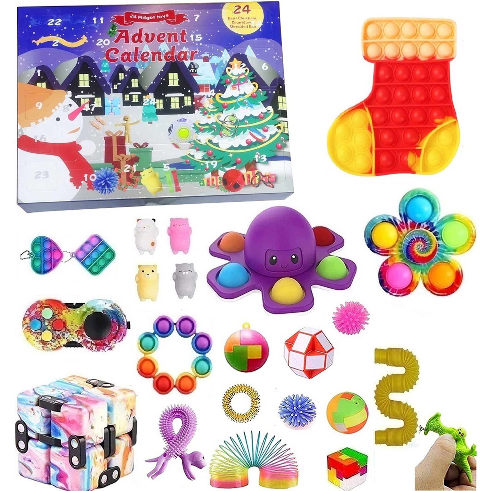 TNGXXWL 40 Pezzi Fidget Pack Push Bubble Pacchetto Antistress sensoriale Calendari dell´Avvento 2021 Fidget Advent Christmas Countdown Calendar Toy Pop Set TNGXXWL 40 Pezzi Fidget Pack Push Bubble Pacchetto Antistress sensoriale Calendari dell´Avvento 2021 Fidget Advent Christmas Countdown Calendar Toy Pop Set