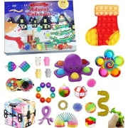 Advent Calendar 2021 Christmas 24 Days Fidget Toys Set Pop Sensory Toy Gift for Kids Adults