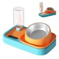 thumbnail image 3 of Cuenco de comida para gatos, bebedero automático antiderrames de acero inoxidable, cuenco de agua inclinado de 15 grados para mascotas pequeñas y medianas, 3 of 5
