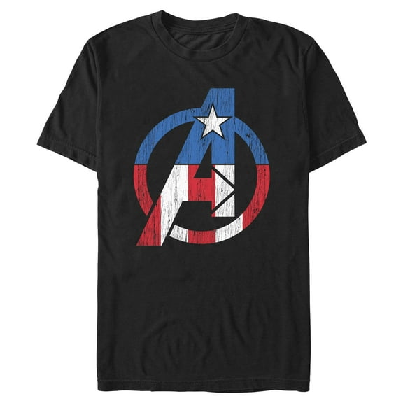 Mens Marvel Distressed Cap Logo T Shirt