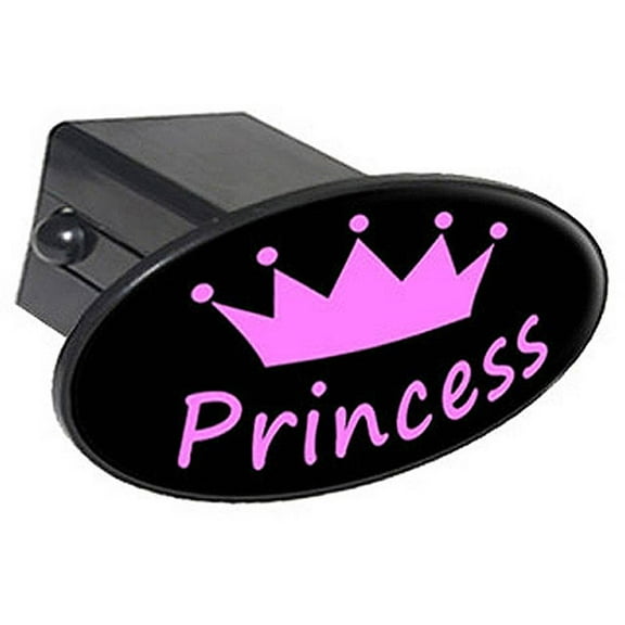 Princess - Crown - Pink 2" Oval Tow Trailer Hitch Cover Plug Insert