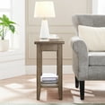 thumbnail image 4 of Leick Home Solid Wood Laurent 12" Narrow End Table with Shelf, Smoke Gray, 4 of 11