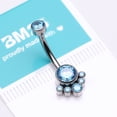 thumbnail image 4 of Implant Grade Titanium Royal Bali Sparkle Internally Threaded Belly Button Ring-Aqua, 4 of 4