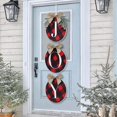 thumbnail image 1 of Decoraciones navideñas – Letrero de alegría – Corona a cuadros de búfalo para puerta de entrada – Decoración rústica de madera de arpillera para el hogar, ventana, pared, granja, Indoo, 1 of 5