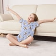 thumbnail image 3 of FORMRS Kids Short Sleeve Top and Pants Pajama Set Unisex Satin 2-Piece Sleepwear, Sizes 5-6Y, Cartoon Otters Pattern, 3 of 8