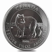 2014 1.5 oz Canadian Silver Arctic Fox $8 Coin .9999 Fine BU