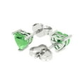 thumbnail image 2 of Clara Pucci 1.0 ct Brilliant Heart Cut Studs VVS1 Genuine Conflict free Green Zircon Solid 18K White Gold Designer Everyday Earrings Push back, 2 of 5