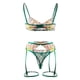 thumbnail image 3 of Gibobby Conjunto ropa interior mujer Conjuntos de Lencería Sexy para Mujer Brasier de Encaje Flores Sujetador Abierto Tanga G-String Thong Ropa Interior Pijama(Verde, G), 3 of 5