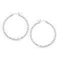 thumbnail image 1 of Boucles d'Oreilles en Argent Sterling Plaqué Rhodium Style Tissé Poli, 1 of 2