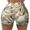 thumbnail image 2 of Haiem Starfish and Sea Shells No Front Seam Biker Shorts for Women Yoga Workout Gym Bike Shorts with Tummy Control Moisture-Wicking-Medium, 2 of 9