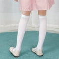 thumbnail image 4 of 2 Piece of White Womens Over the Knee Socks Knee-High Long Plain Socks for Girl School Cosplay Uniform Stockings, 4 of 9