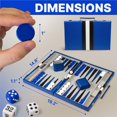 thumbnail image 3 of Set de backgammon Queensell de piel sintética de 38 x 24 x 5,5 cm con accesorios, 3 of 9