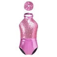thumbnail image 3 of YiZYiF Kids Girls Sleeveless Sequins Bodysuit with Metallic Hairband Ballet Dance Leotard Performance Outfit Pink 6, 3 of 6