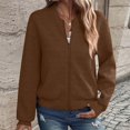 thumbnail image 4 of Women Lightweight Long Sleeve Zip Up Jacket Casual Loose Bomber Quilted Hoodie Outwear Coat Fall 2025 Full Sweatshirt, 4 of 7