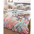 thumbnail image 3 of Quilts Twin-XL Size Bedding Set, Turtle Coastal Lightweight Quilted Comforter, Nautical Summer Beach Coral Seahorse Jellyfish Soft Bedspread Coverlet with Pillow Covers for All Season, 68" x 98", 3 of 7