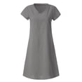 thumbnail image 3 of JINMGG Clearance Dresses under $10.00 Women Summer Style Feminino Vestido T-Shirt Cotton Casual Plus Size Ladies Dress Gray XL, 3 of 6