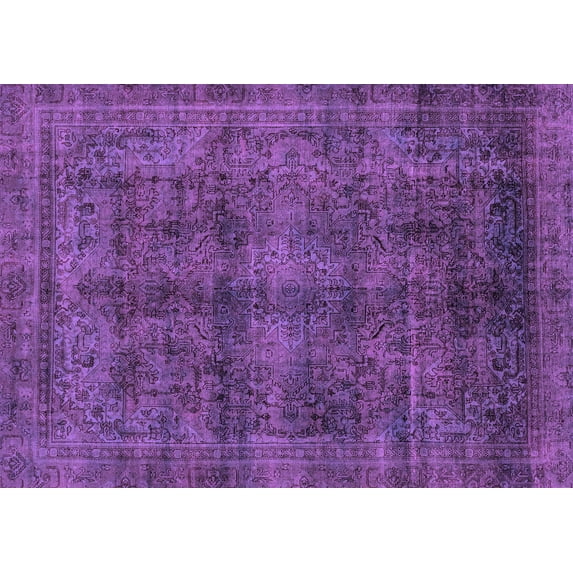 Ahgly Company Indoor Rectangle Abstract Purple Modern Area Rugs, 4' x 6'