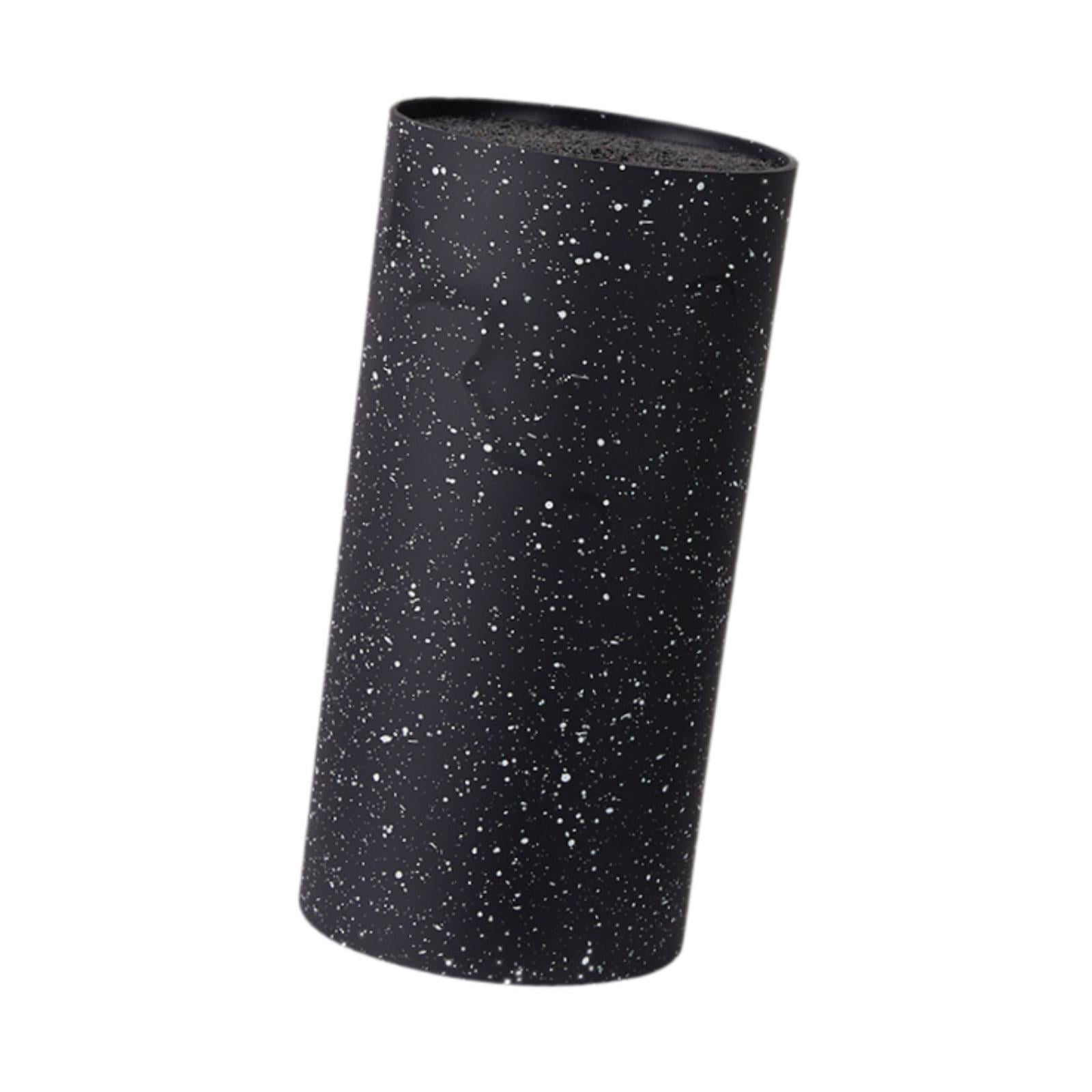Fiocias Round Knife Block Utensils Holder Save Space Unique Slot Design Universal Knives Black A