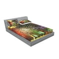 thumbnail image 2 of Ambesonne Fantasy Fitted Sheet & Pillow Sham Set, Mysterious Trees Birds, Full, Yellow Purple, 2 of 2