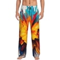 thumbnail image 5 of Mens Pajama Pants, Colorful Paint Print Soft Sleep & Lounge Pants for Men, Cuteness Casual PJ Bottoms Pants with Pockets, 5 of 7