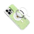 thumbnail image 3 of Designed for Apple iPhone 12 /12 Pro Magnetic Circle MagSafe Wireless Compatible Epoxy Glitter Flower Shiny Sparkle Bling Hybrid Slim TPU Phone Case Cover [Green], 3 of 4