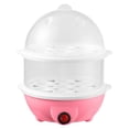 thumbnail image 2 of Hervidores de huevos eléctricos Gadget de cocina visible multifuncional Apagado automático transparente Cocina de huevos práctica para el hogar Camping Dormitorio Oficina 2 niveles rosa Macarena cocedor de huevos, 2 of 5