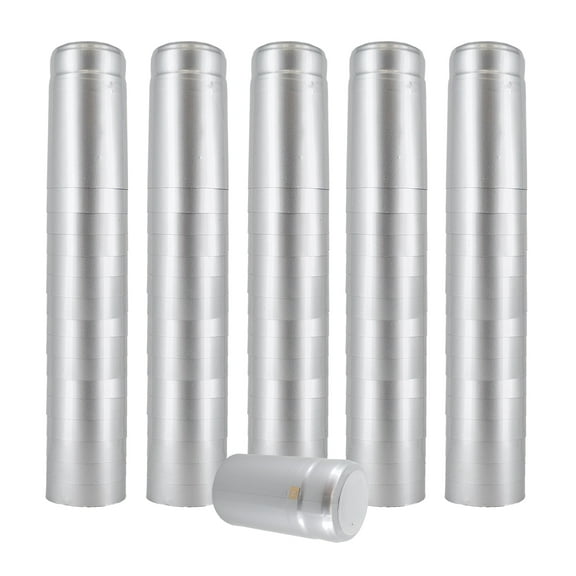 Heat-Shrink Wine Bottle Capsules (Silver, Glossy), 100 Count