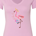 thumbnail image 4 of Inktastic Cute Summer Flamingo Women's V-Neck T-Shirt, 4 of 5