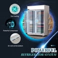thumbnail image 3 of Chingoo 48'' Merchandiser Refrigerator, 38 Cu.ft Glass Doors Upright Display Refrigerator with Adjustable Shelves Silver, 3 of 9