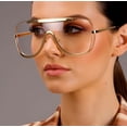 thumbnail image 4 of Oversized Sunglasses For Women Single Lens One Piece Clear Lens Luxury Style, 4 of 11