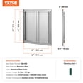 thumbnail image 5 of VEVOR BBQ Access Door, 24W x 24H Inch Double Outdoor Kitchen Door, Stainless Steel Flush Mount Door, Wall Vertical Door with Recessed Handles , for BBQ Island, Grilling Station, Outside Cabinet, 5 of 9